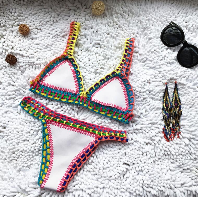 Sexy Handmade Crochet Bikini Women Swimsuit Crochet Swimwear Female Brazilian Bikini Set Beach Wear Clothes Bathing Suit