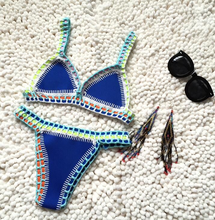 Sexy Handmade Crochet Bikini Women Swimsuit Crochet Swimwear Female Brazilian Bikini Set Beach Wear Clothes Bathing Suit